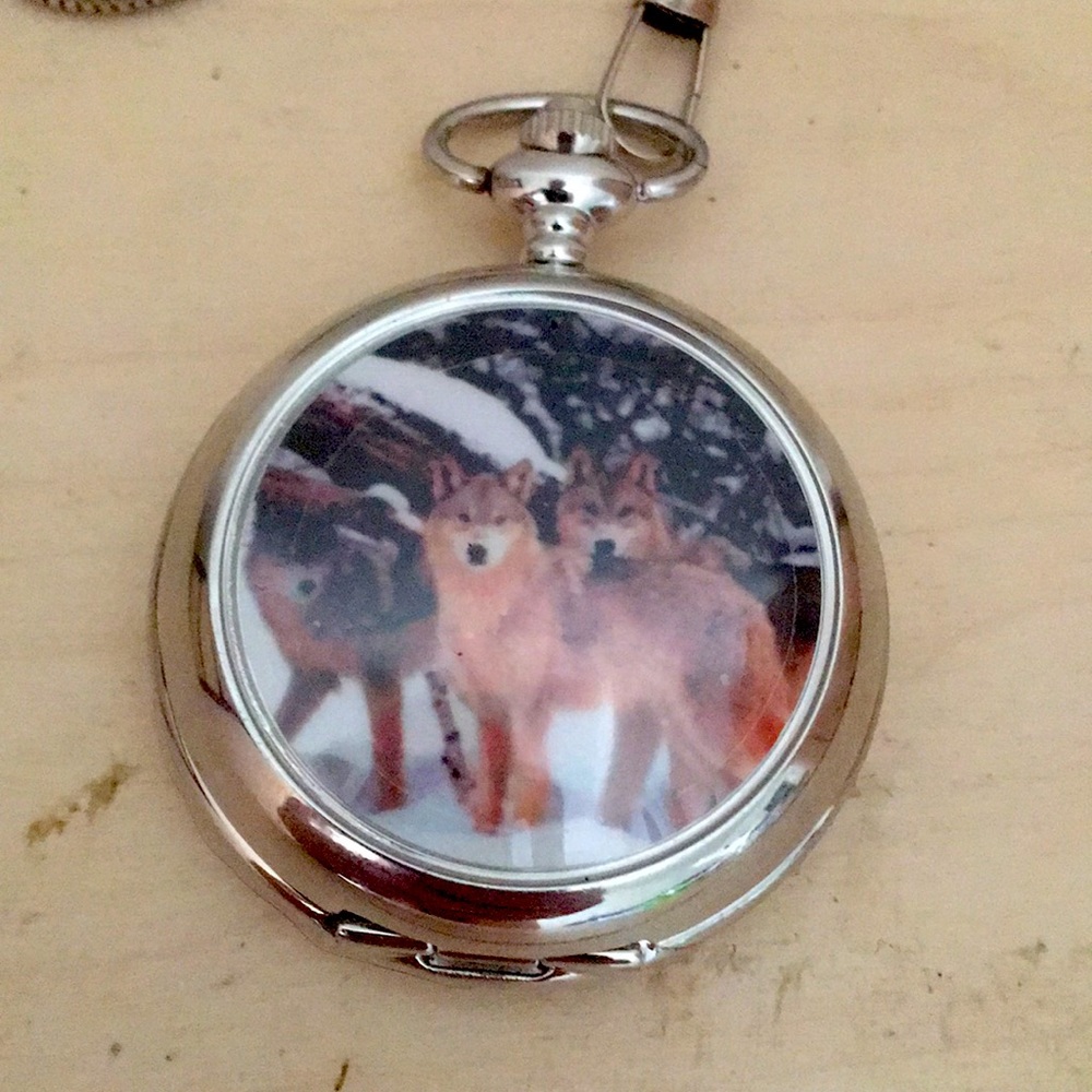 Pack of Wolves stainless steel pocket watch chain